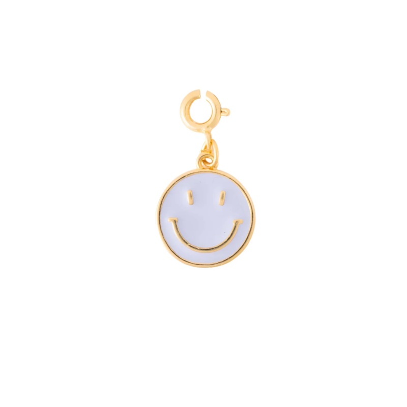 Gold Purple Enamel Smile Charm