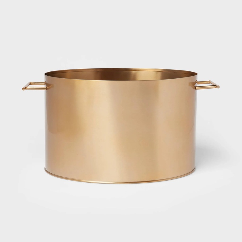 Metal Oval Beverage Tub Gold