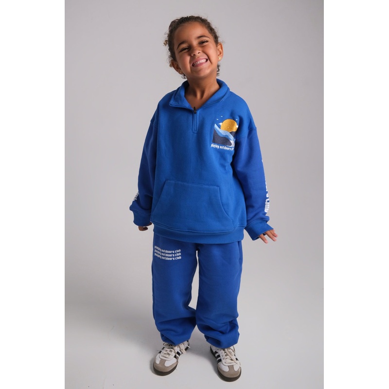Unisex Blue “Playing Outdoors Club” Long-Sleeved Sweatshirt