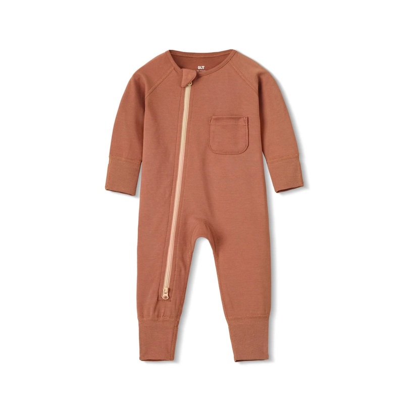 Zip Romper – Chestnut