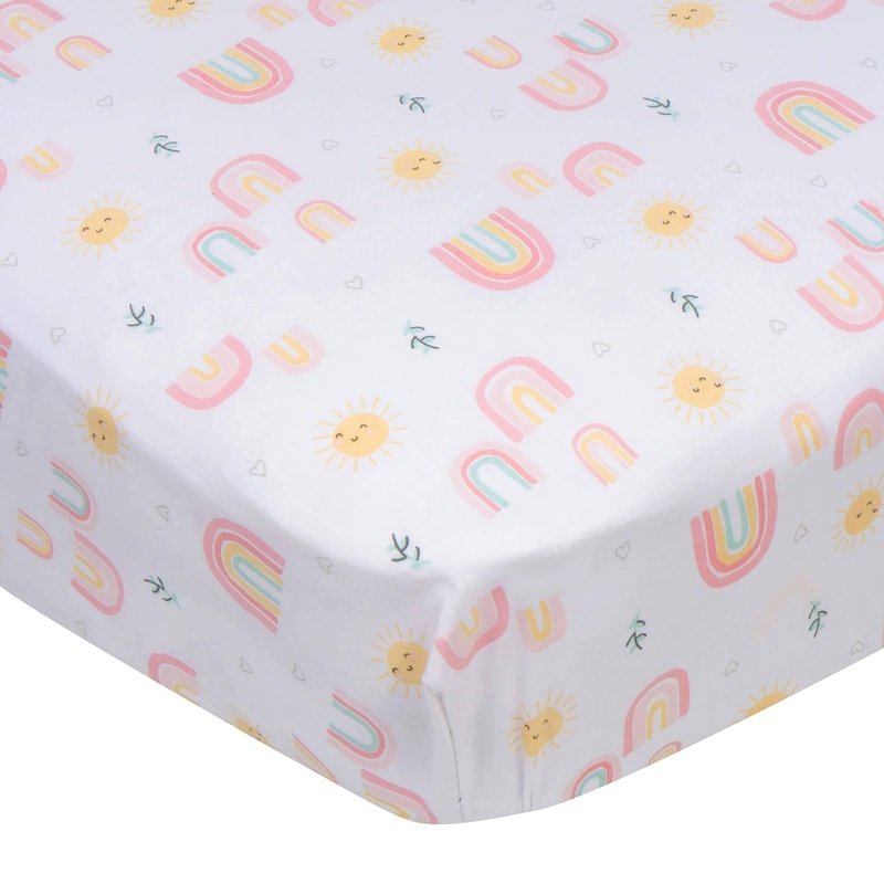 Girls Rainbows Fitted Crib Sheet