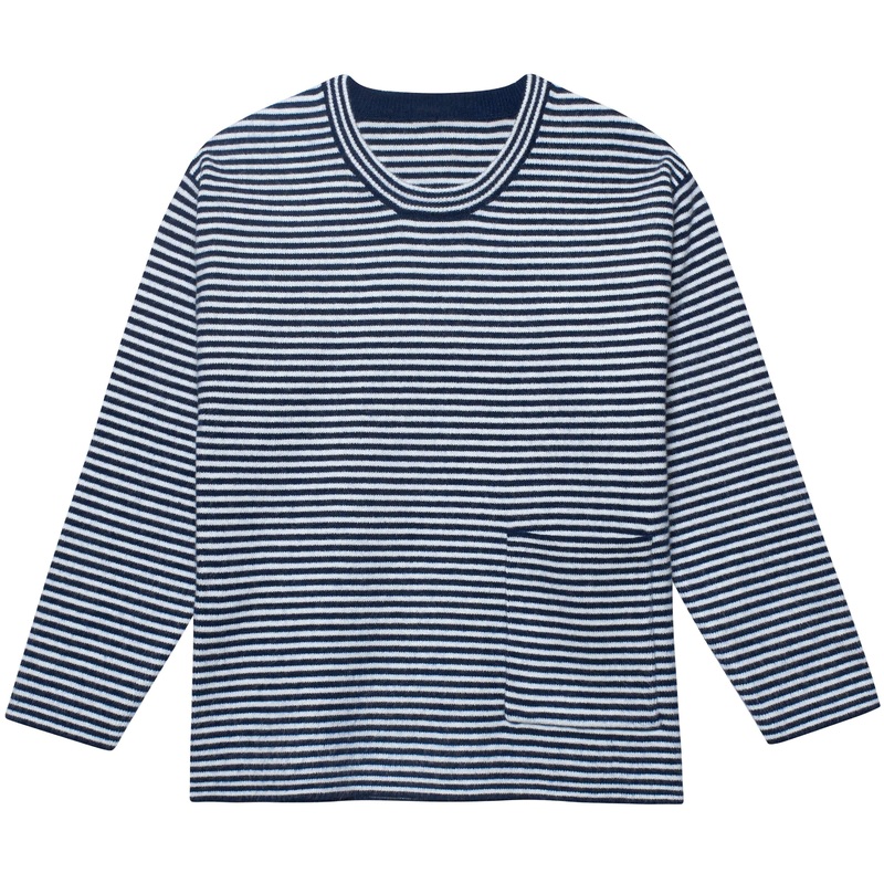 Infant & Toddler Boys Blue Striped Sweater with Pocket