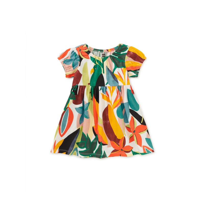 Tea Collection Puff Sleeve Empire Dress – Parakeet Tropicalia
