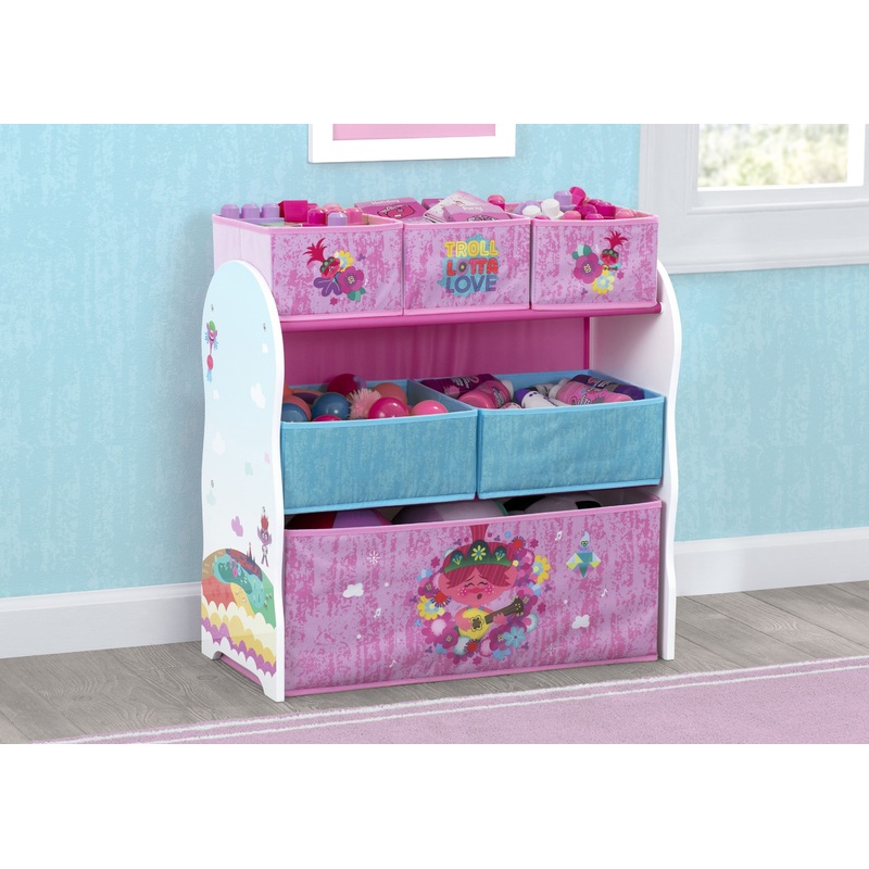Trolls World Tour Design and Store 6 Bin Toy Organizer
