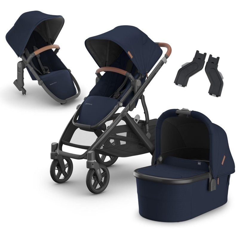 UPPAbaby VISTA V3 Double Stroller with V2+ Rumbleseat + Bassinet Bundle – Noa
