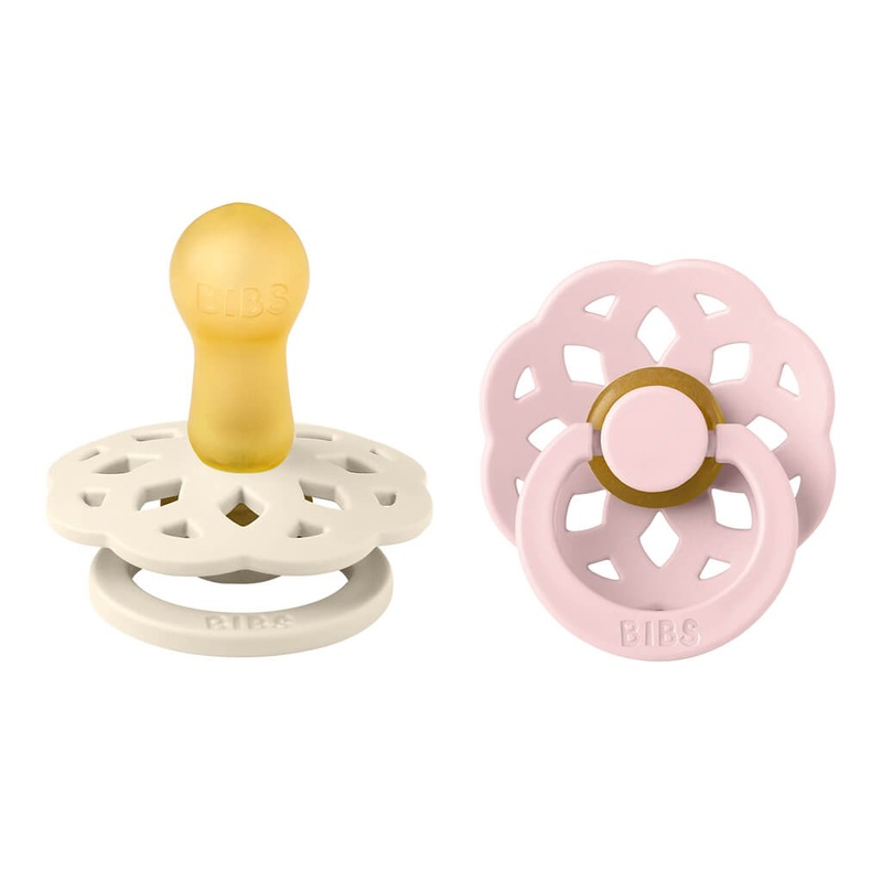 Bibs Boheme Rubber Pacifier 2 Pack Ivory/Blossom