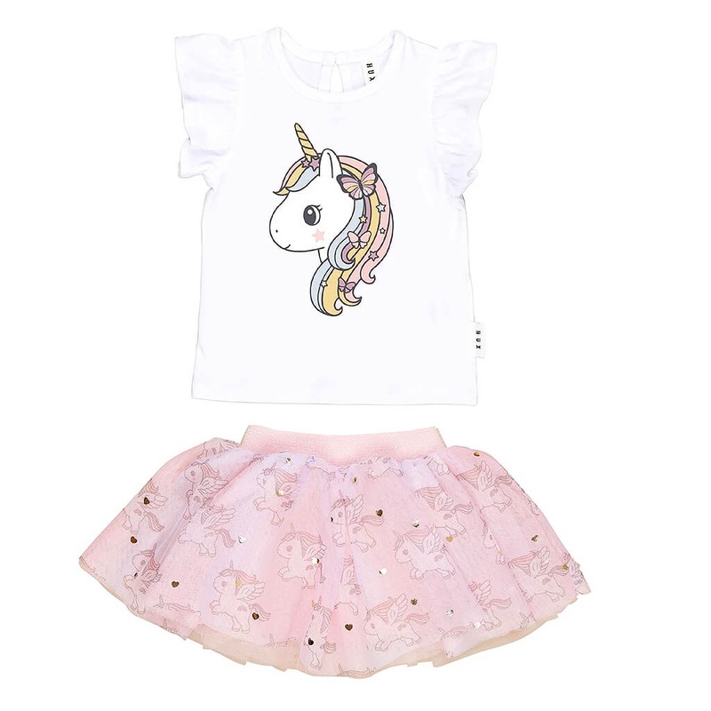 HUX Frill T-shirt and Skirt Set Unicorn