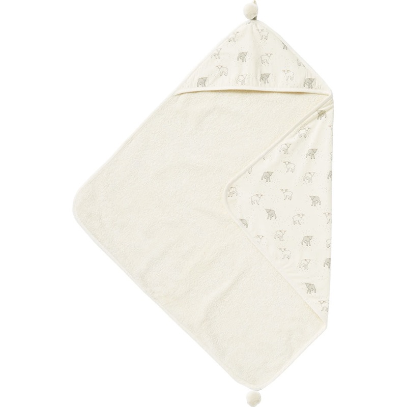 Petit Pehr Hooded Towel – Light Grey Little Lamb