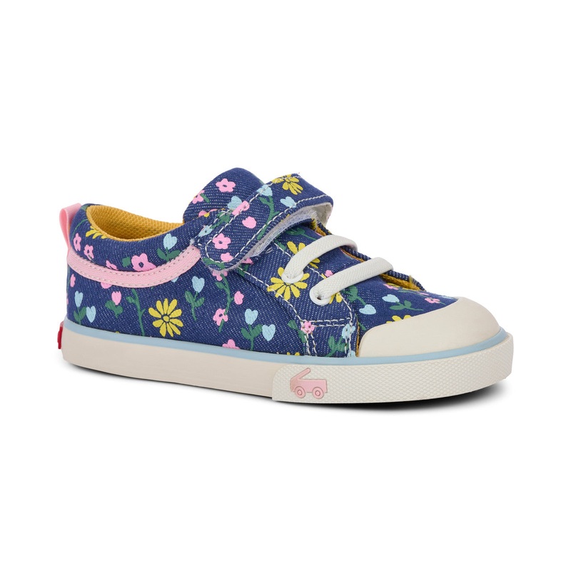 See Kai Run Kristin Sneaker – Blue Denim Floral