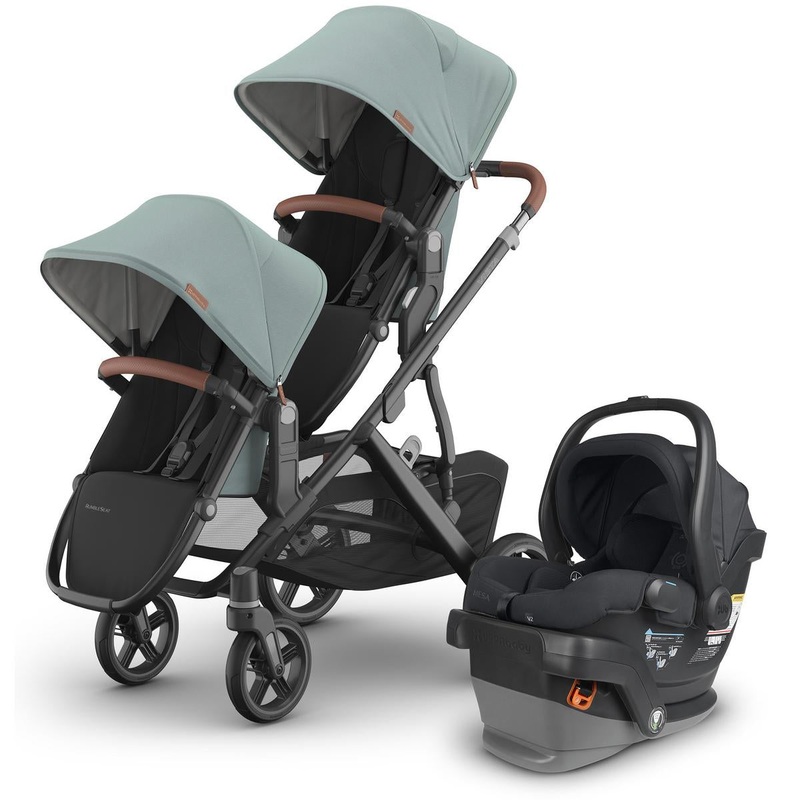 UPPAbaby Vista V3 Double Stroller with RumbleSeat V3 + Mesa V2 Travel System Bundle – Kenzi / Jake