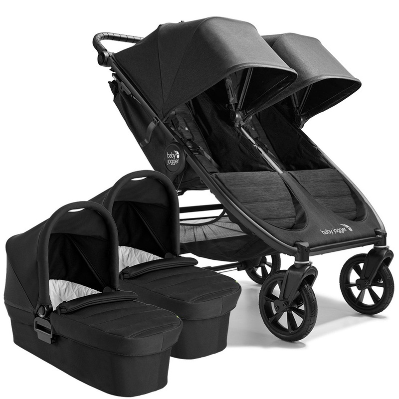 Baby Jogger City Mini GT2 Double + 2 Carrycots – Opulent Black