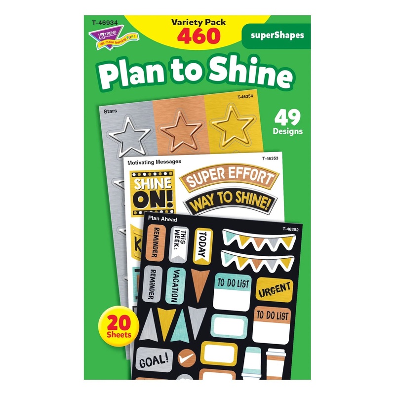 I  Metal Plan to Shine superShapes Stickers  Large Variety Pack