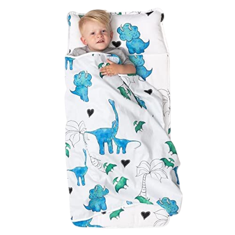 JumpOff Jo Little Jos Toddler Nap Mat, Tiny Dinosaurs