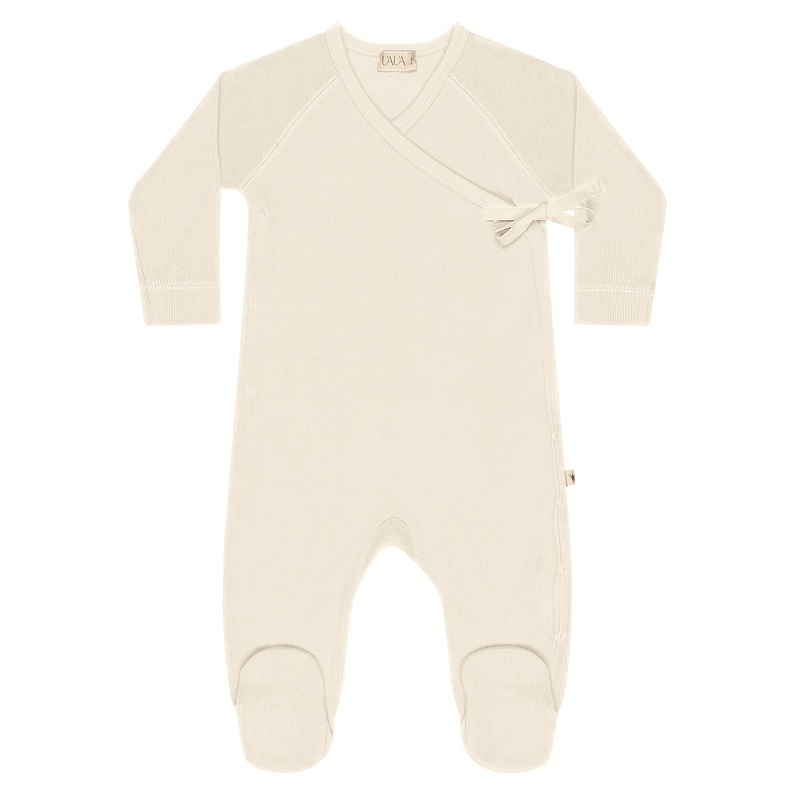 Kimono Footie with Bow- Perla