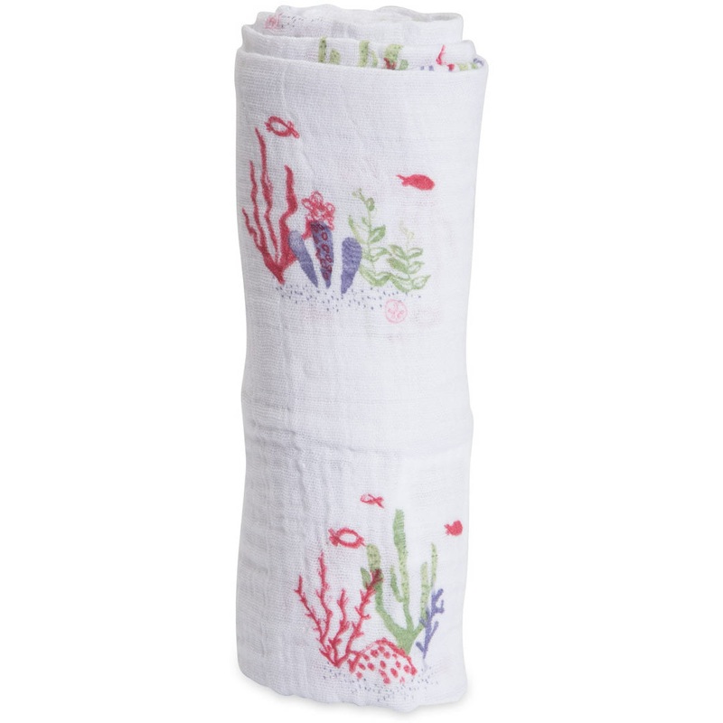 Little Unicorn Cotton Muslin Swaddle – Sea Floor