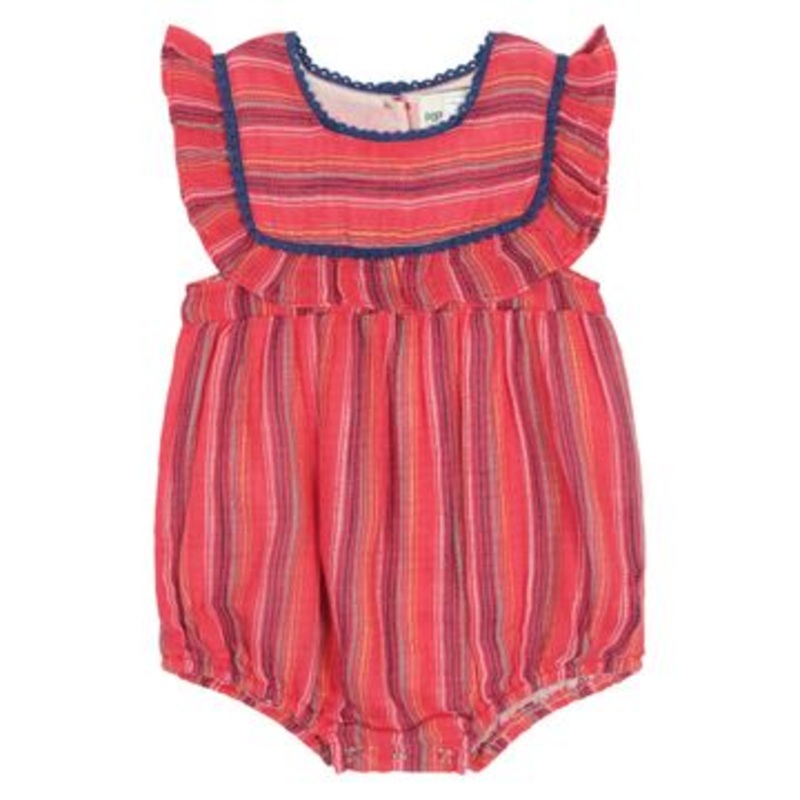Poppet & Fox Crochet Trim Frilled Shortie Romper | Chichen Itza