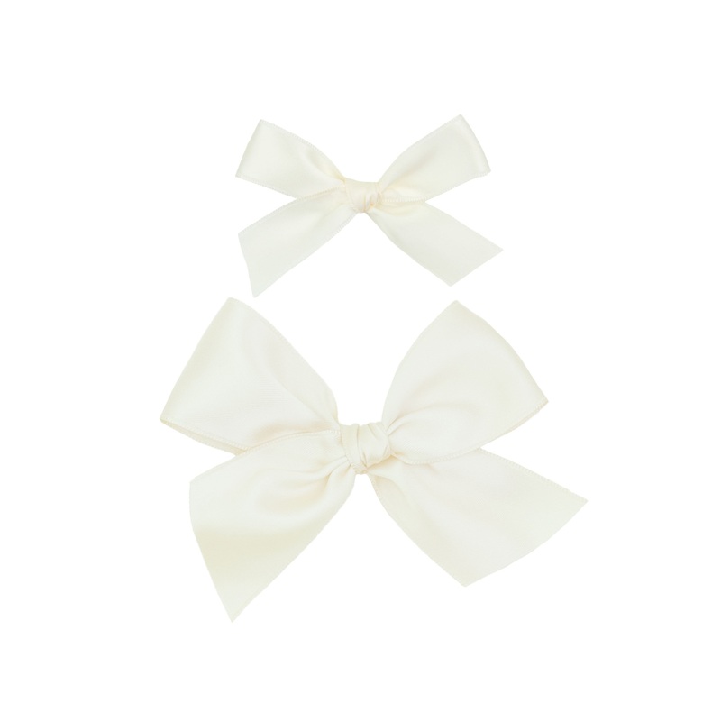 Satin Bow – Cream Clip