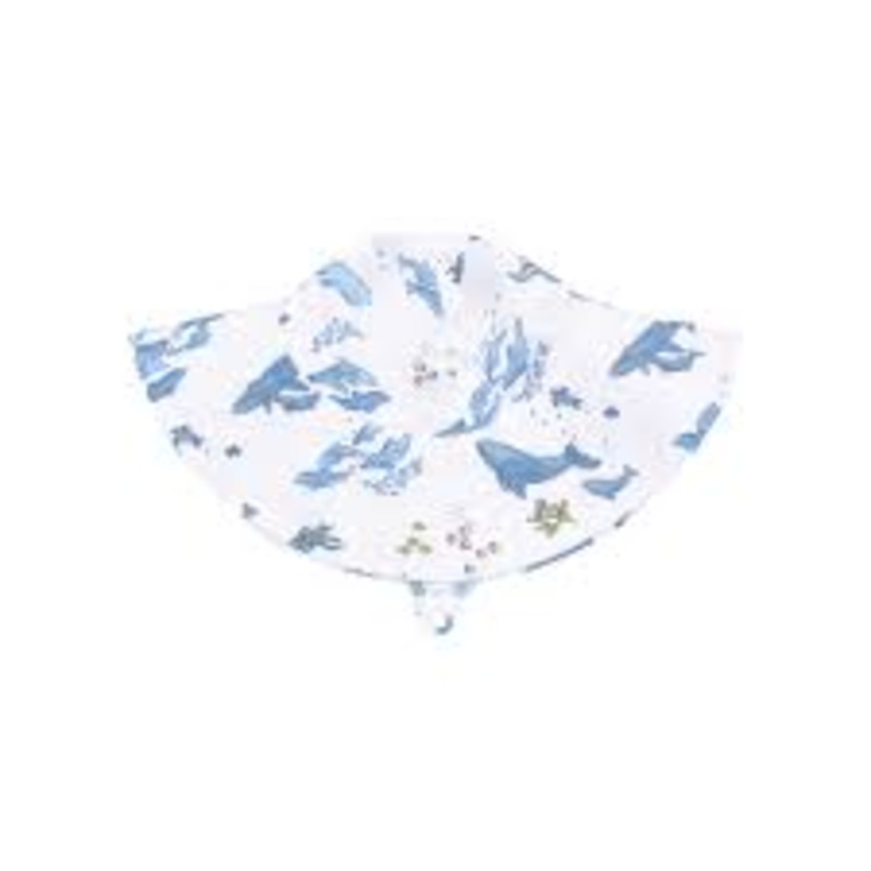 Watercolor Blue Whales Wide Brim Sunhat