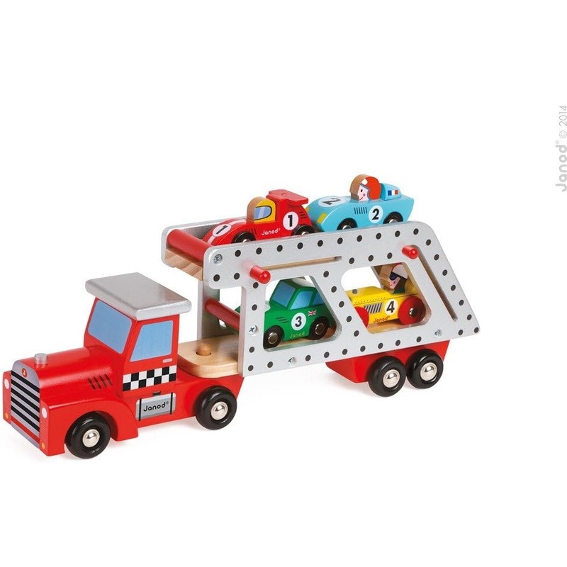 Janod Story 4 Cars Transporter Lorry