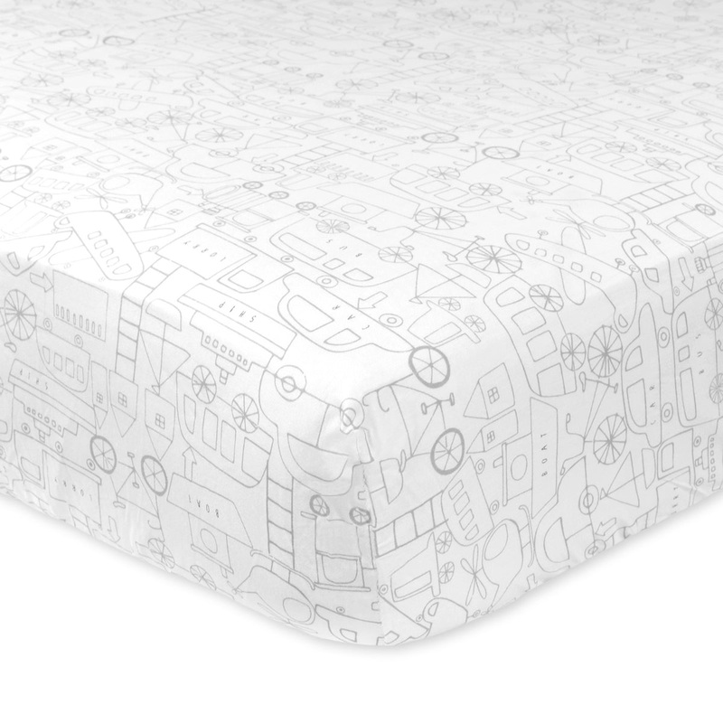 Just Born Crib Sheet – Transit Gray