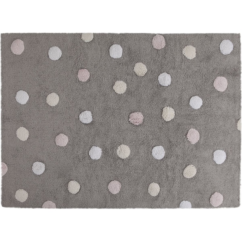 Lorena Canals Tricolor Polka Dots Rug – Pink (4′ x 5′ 3″)