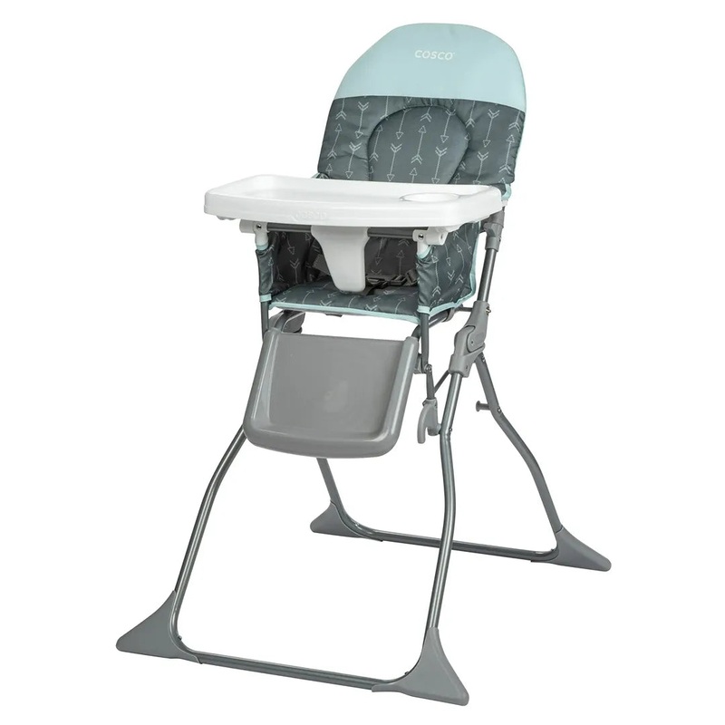 Simple Fold Full Size High Chair with Adjustable Tray – Gray Arrows
