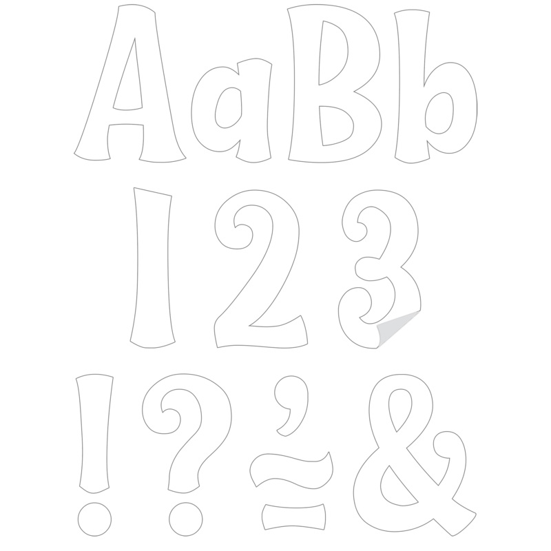 White 4″ Wild Whimsy Self-Adhesive Letters Combo Pack
