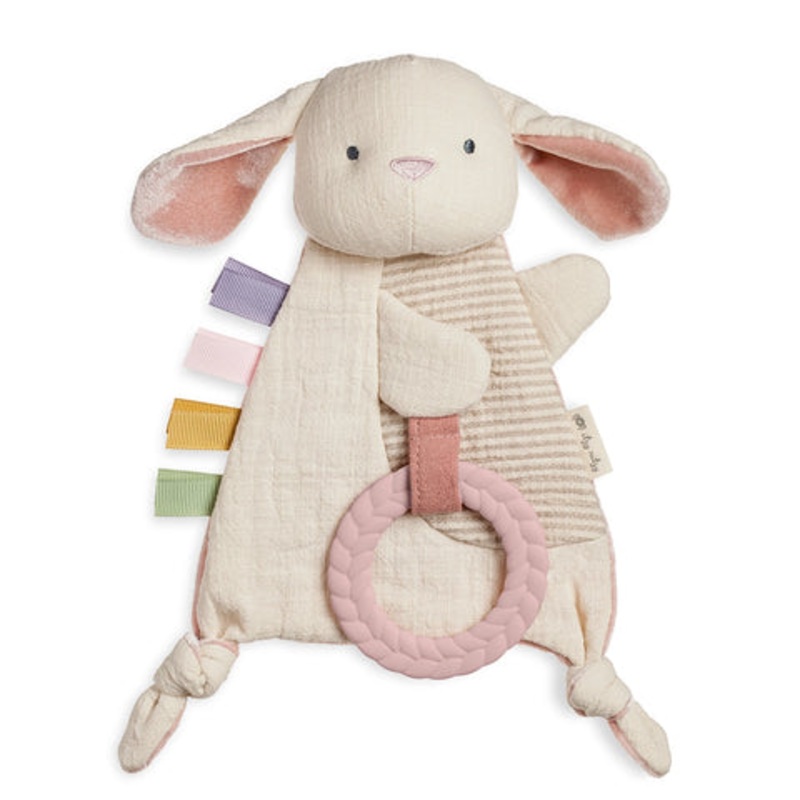 Bitzy Crinkle Bunny Sensory Toy With Teether