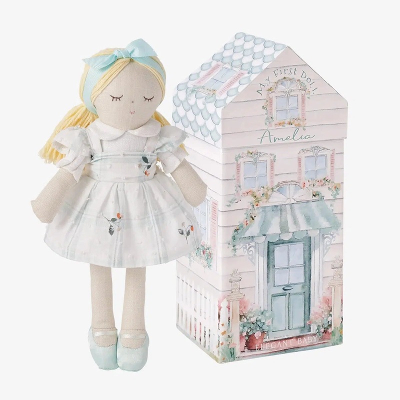 Elegant Baby – Boxed Linen Toy – My First Doll