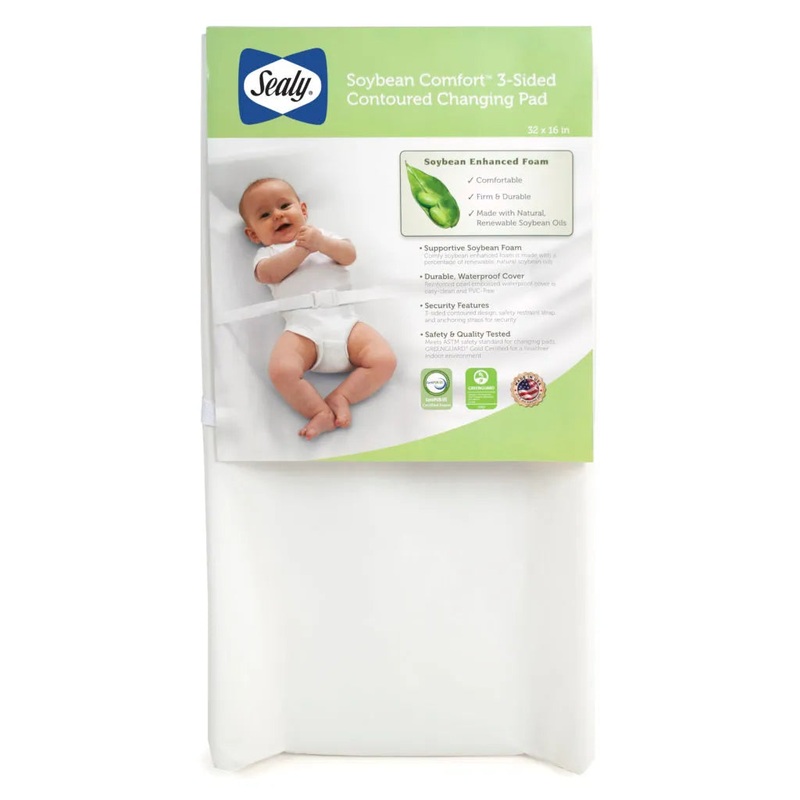 Soybean Comfort 3-Sided Contoured Diaper Changing Pad