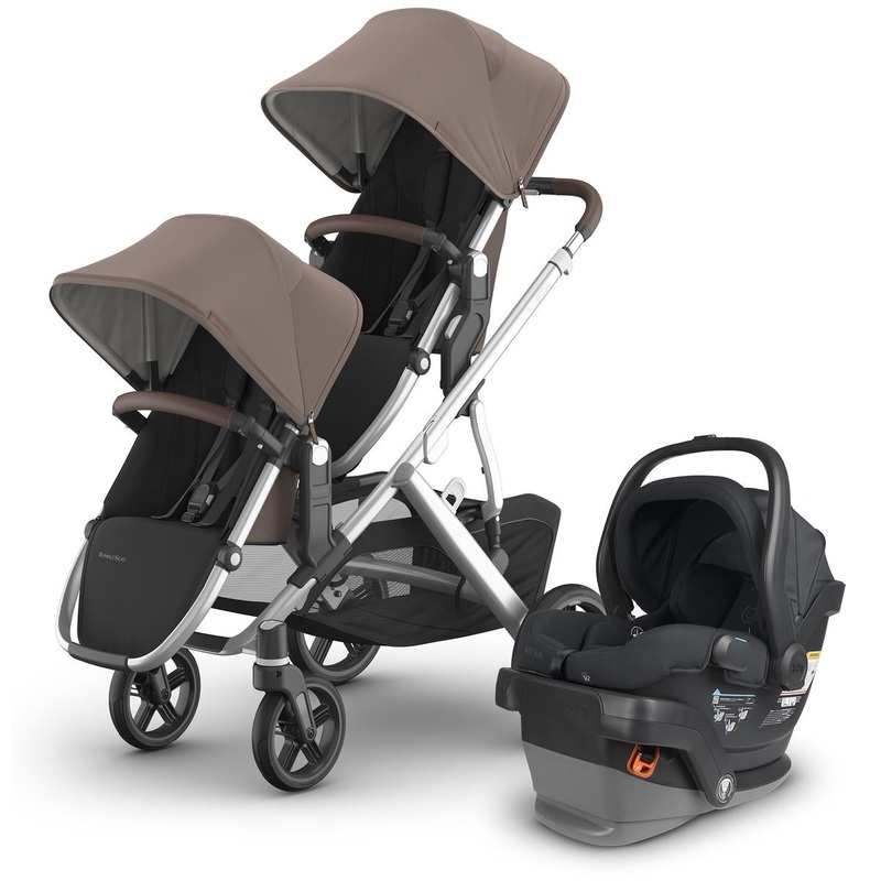 UPPAbaby Vista V3 Double Stroller with RumbleSeat V3 + Mesa V2 Travel System Bundle – Theo / Jake