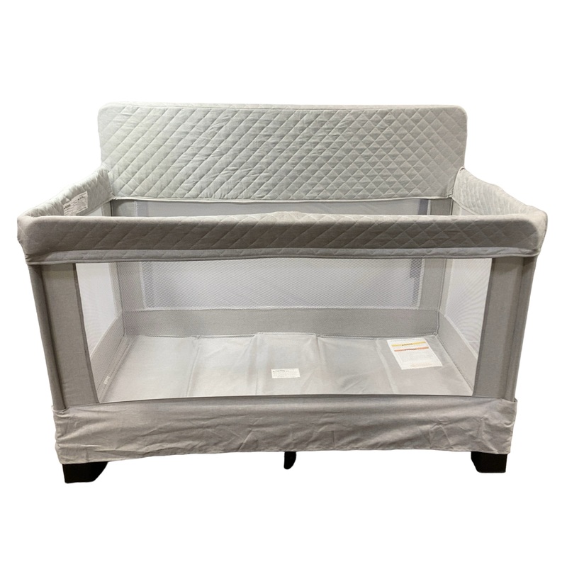 Baby Delight Horizon Full Size Mesh Crib, Quilted Pebble Grey