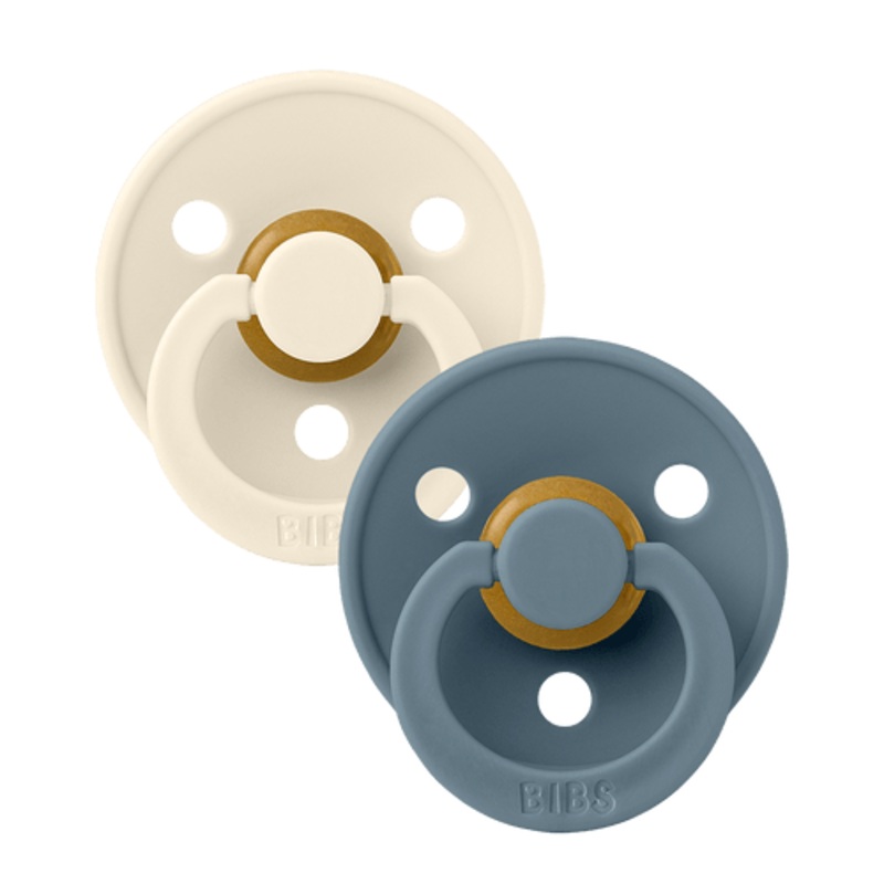 BIBS Color Baby Pacifier 2-Pack Latex Size 2  Ivory/Petrol