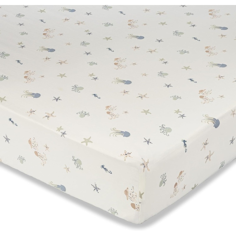 Crane Baby Crib Fitted Sheet, Sealife