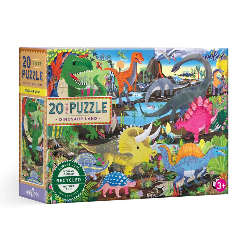 eeBoo Dinosaur Land 20 Piece Puzzle