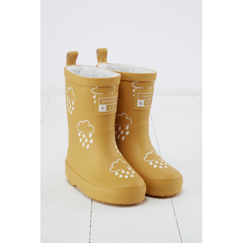 Grass & Air – Ochre Colour-Changing Kids Winter Wellies