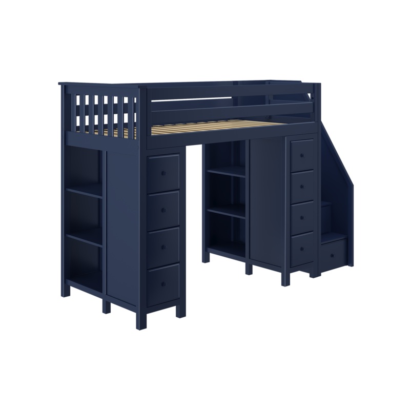 Chester – Twin High Loft w/ Staircase & 2x Dresser-Bookcase