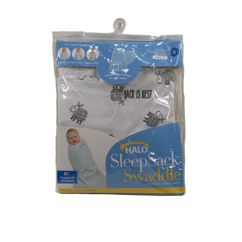 Halo Organic Cotton SleepSack Swaddle, Small, Lamb Scribble