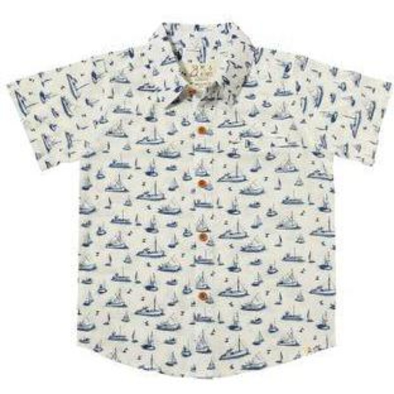 Me & Henry Maui Printed Shirts | Navy Boats