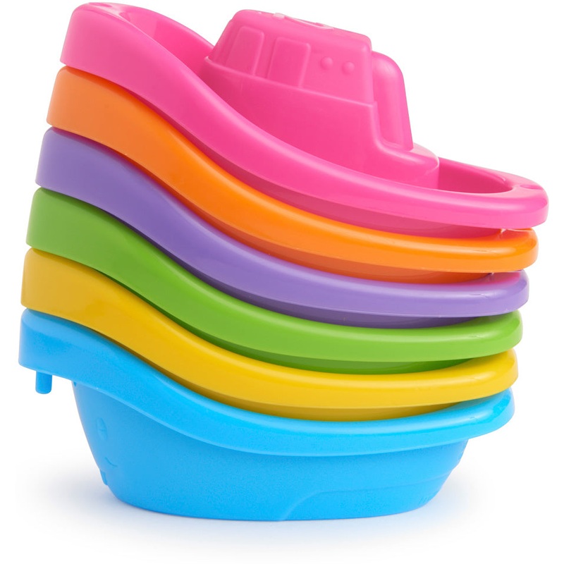 Munchkin Little Boat Trains Bath Toy – Purple/Blue/Green