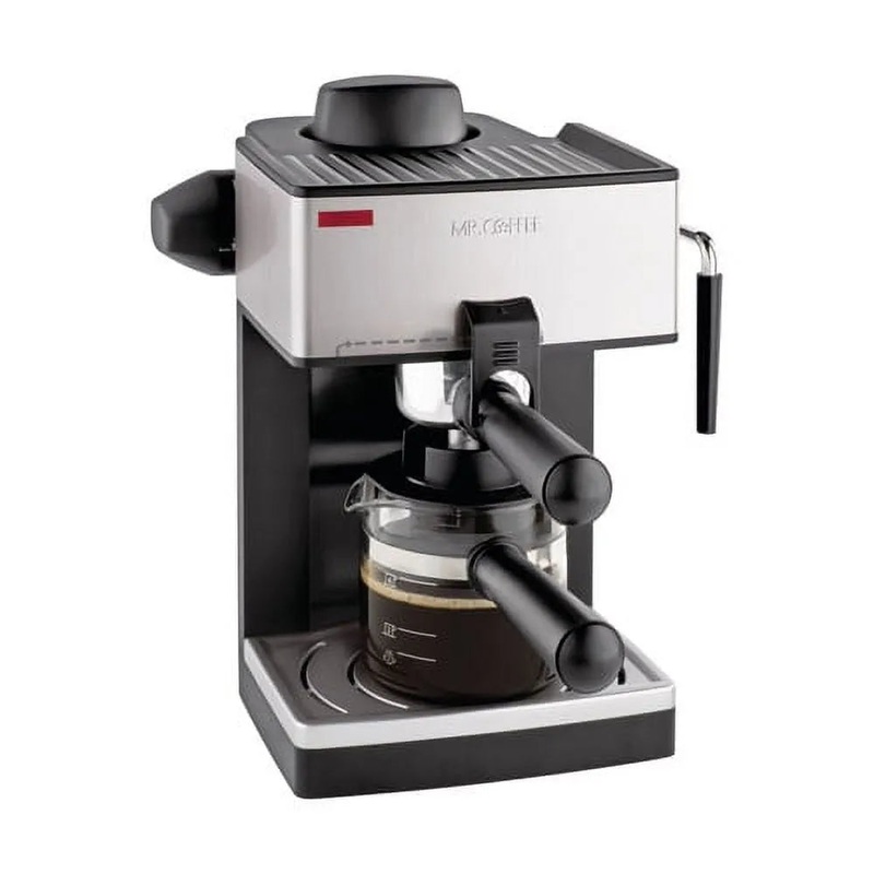 4-Cup Steam Cappuccino Espresso Maker Black/Stainless