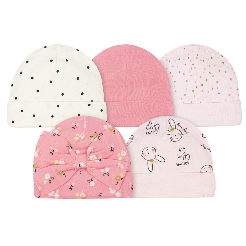 5-Pack Baby Girls Ballerina Caps