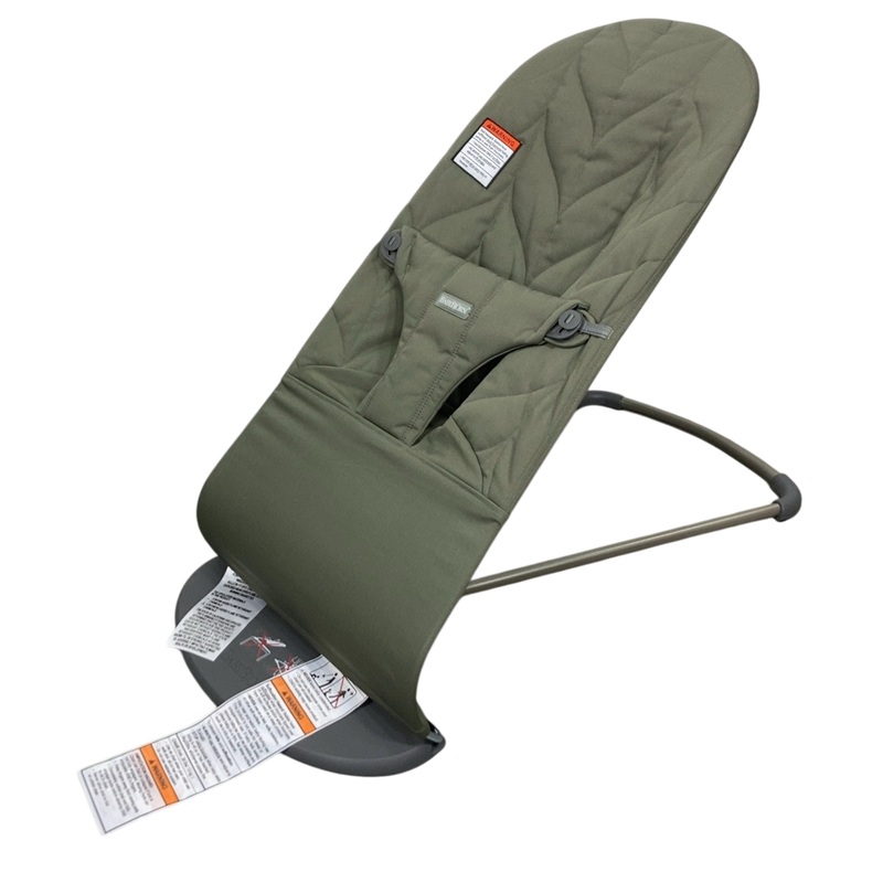 BabyBjorn Bouncer Bliss, Dark Gray Frame, Dark Green Petal Quilt, Woven