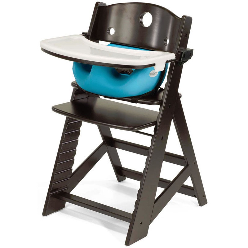 Keekaroo Height Right High Chair & Infant Insert – Espresso/Aqua