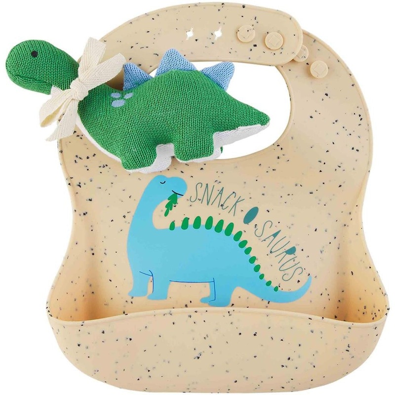 Mud Pie Dino Bib & Rattle Set