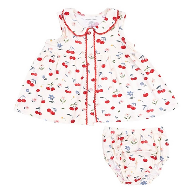 Peter Pan Collar with Ric Rac Watercolor Cherries + Gingham