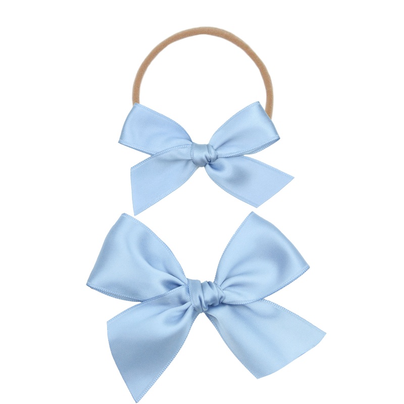 Satin Bow – French Blue Headband