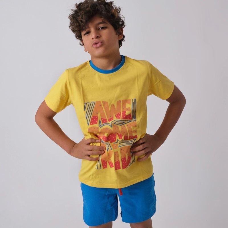 “Awesome Kid” Short-Sleeved Pajama