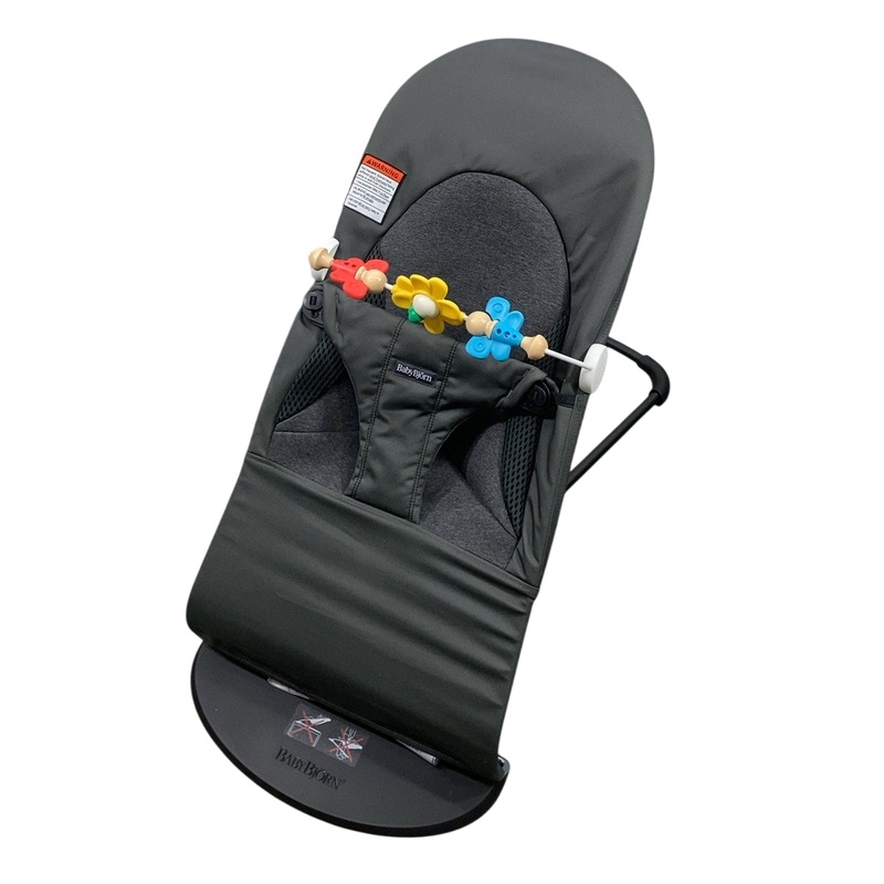 BabyBjorn Bouncer Balance Bundle With Toy Bar, Flying Friends, Dark Grey, Dark Gray Frame