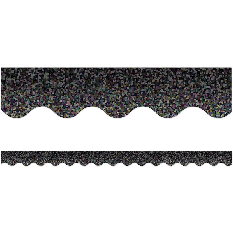Black Sparkle Scalloped Border Trim(C)